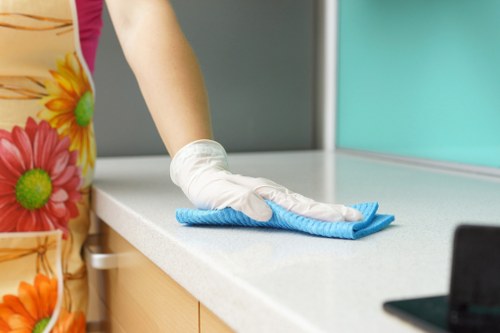 Office cleaning team working in a Stockwell commercial workspace