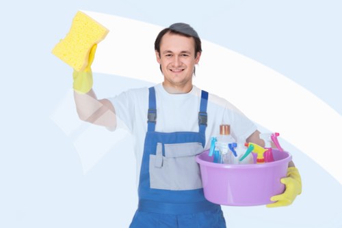 Communal entrance cleaning in a Stockwell apartment block